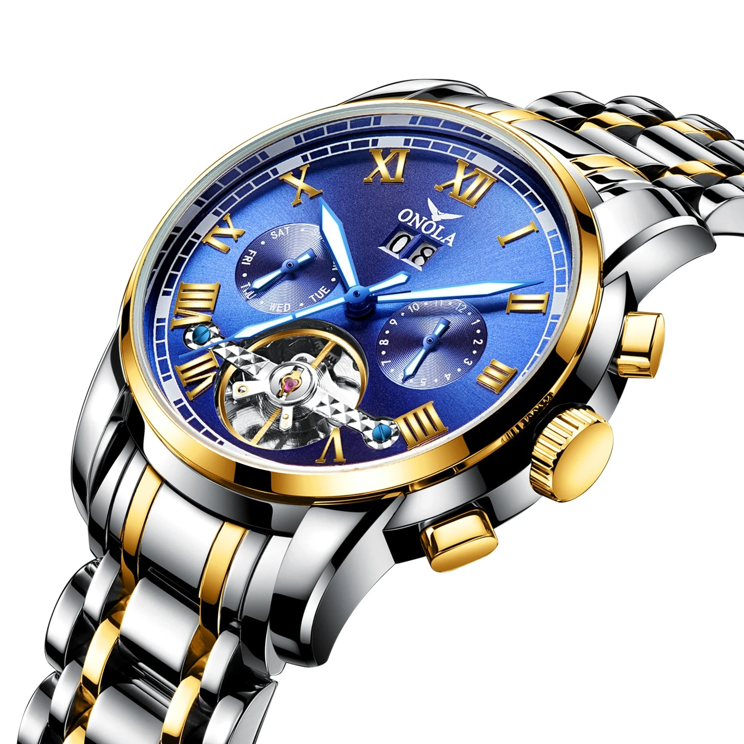 ONOLA Custom Relojes Hombre Wrist Watches Skeleton Automatic Movements Mechanical Watch For Men