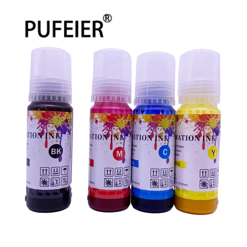 

70ML Bottle 504 544 Refill Sublimation Ink Compatible For Epson Ecotank L4150 L4160 L6161 L6171 L6191 L3110 L3150 Printer Ink