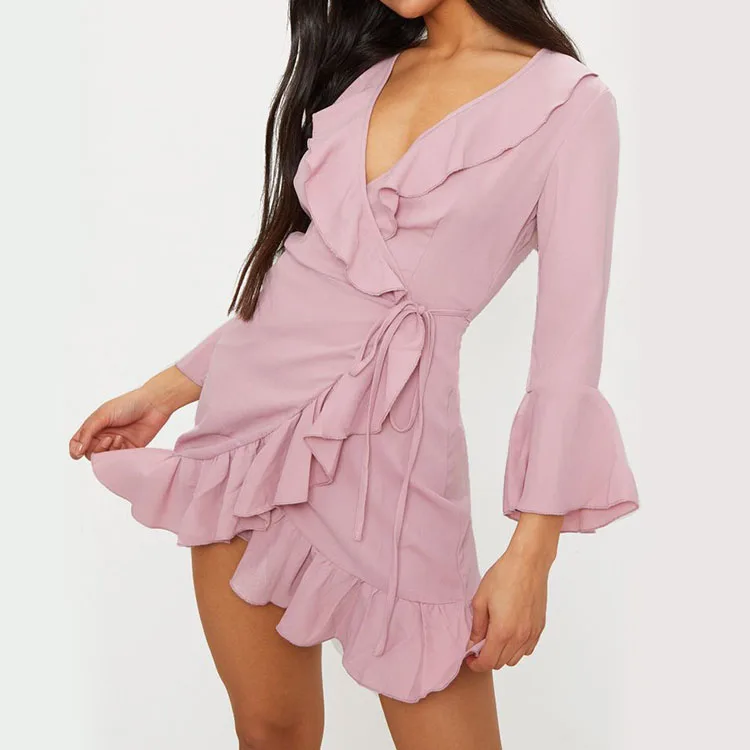 dusty pink chiffon dress
