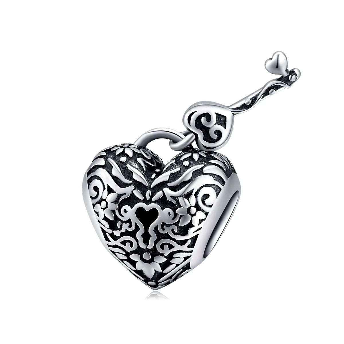 

BAMOER Heart Lock and Key Charm for Original Bracelet 925 Sterling Silver Vintage Style Charm Women Jewelry Making SCC1447