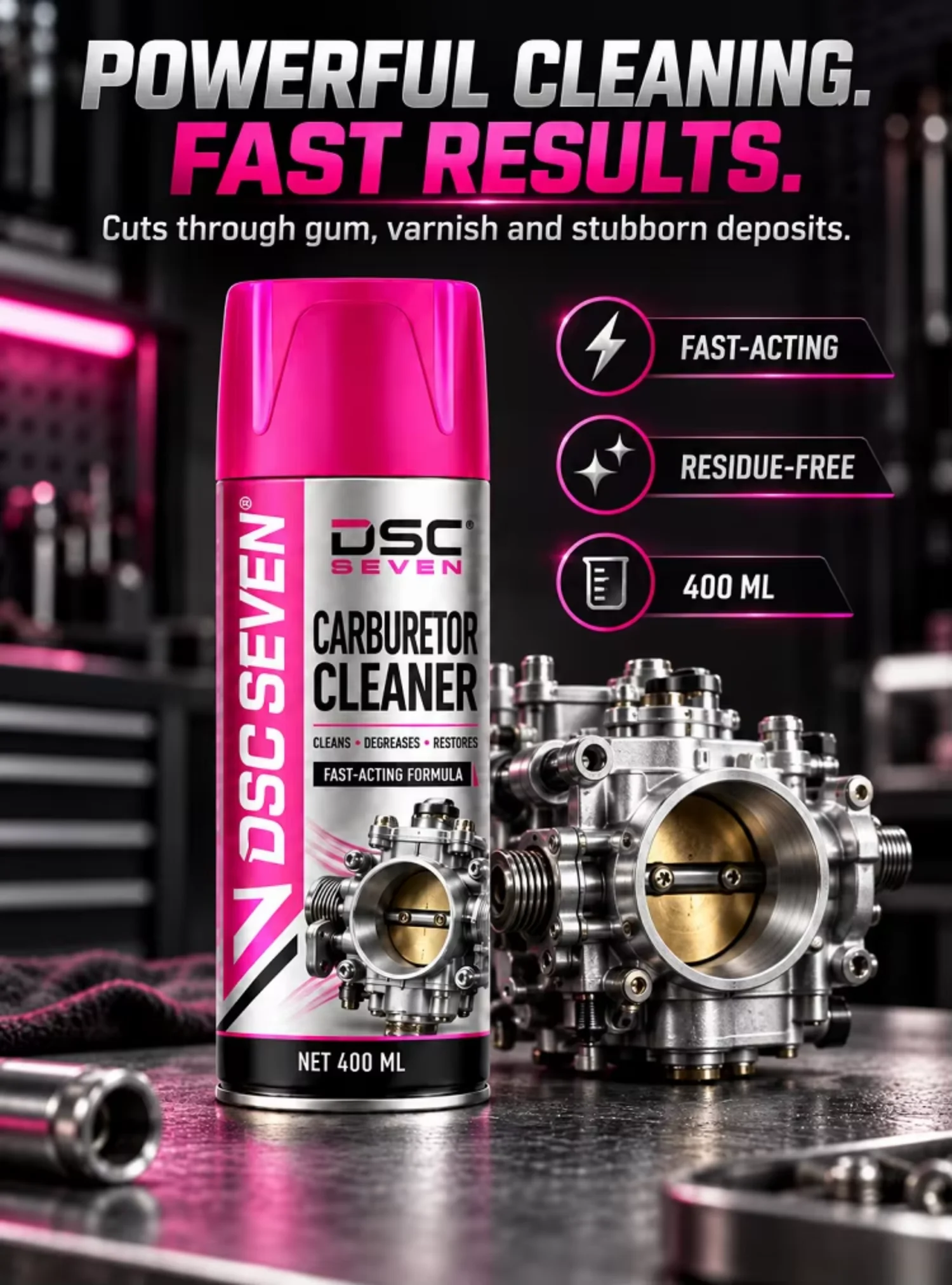 DSC SEVEN High Performance Carb & Choke Cleaner Instant Carbon & Varnish Remover