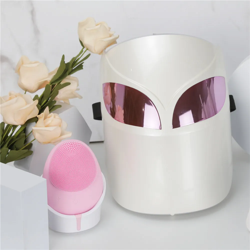 

Design with neck beauty face light therapy 3color led mask, White or customized