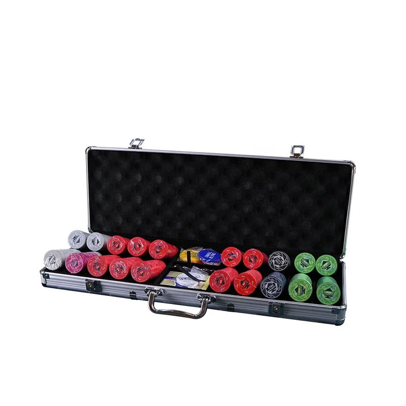 

YH Cheap 300/500pcs Set Ceramic Casino Texas Hold'em EPT Poker Chips With Aluminum Box For Sale