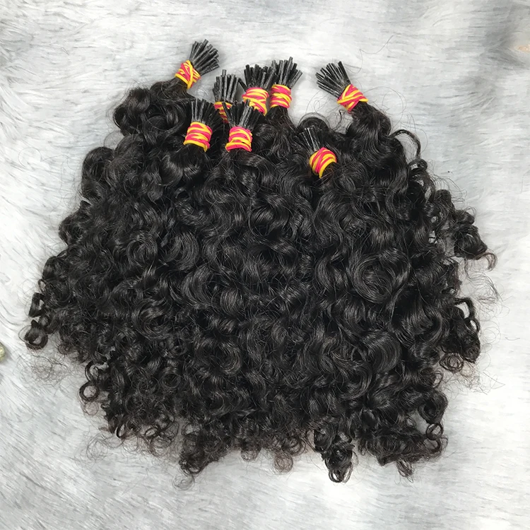 

1 gram i tip remy hair micro link i tip kinky curly human hair extensions