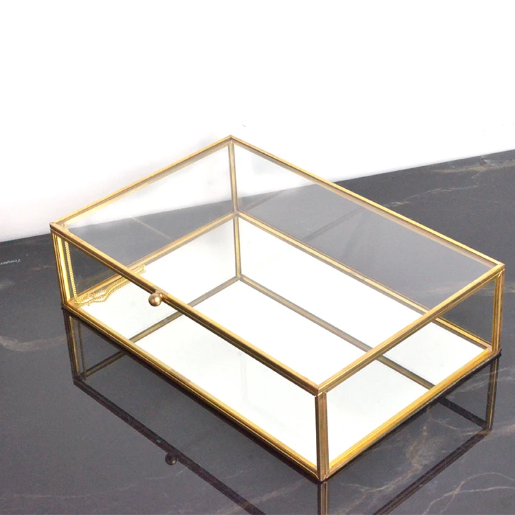 
Black & silver *Copper / Rose Gold Contemporary Mirror Glass Jewellery Trinket Storage Box>< wholesale 4*6 5x7 glass photo 