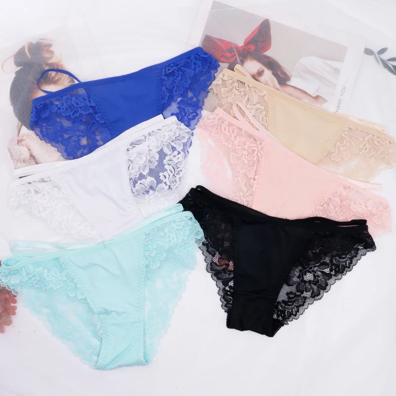 

Best sell Women's Underwear Lace Bikini Panties Europe US size Silky Comfy Lace Briefs, Picture shows