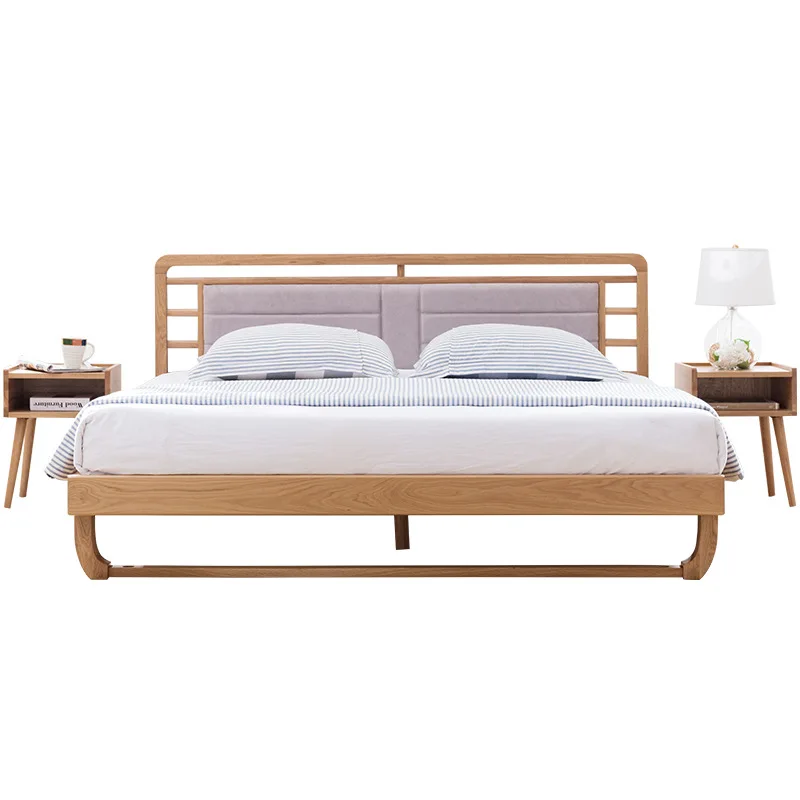 product-BoomDear Wood-Simple design popular custom supported solid wooden bed single double bed for 