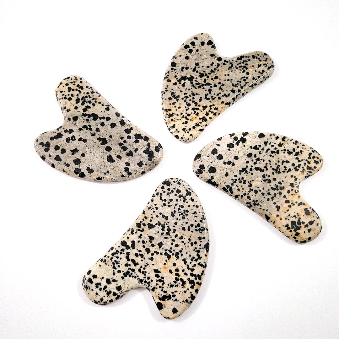 

Cheap Price Natural heart dalmatian Jasper Natural Stone Facial Lift Body