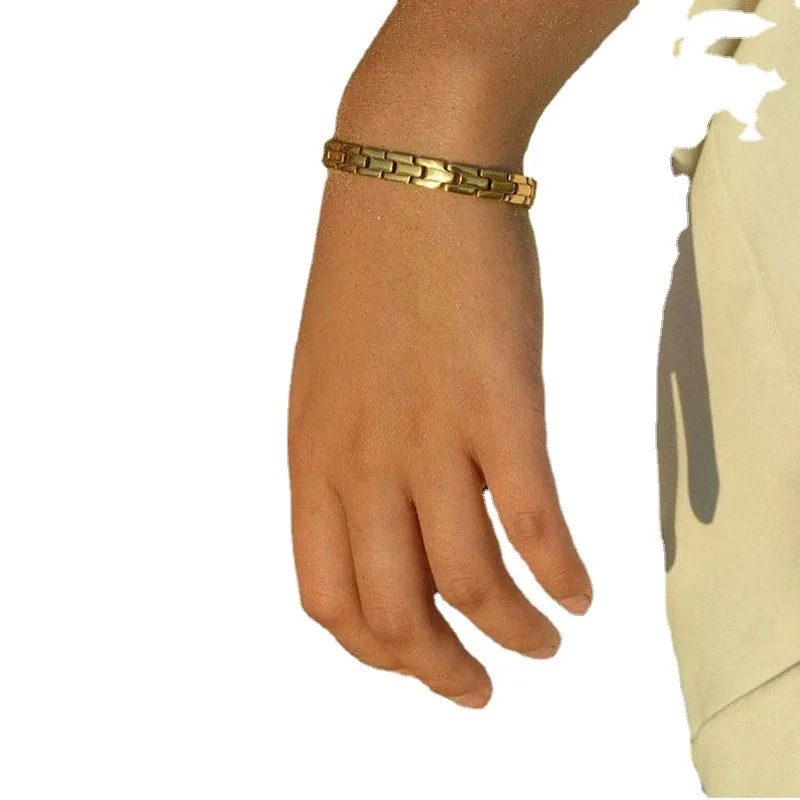 

Hot Sale 18k gold chain stitching titanium steel bracelet bangles for women jewelry