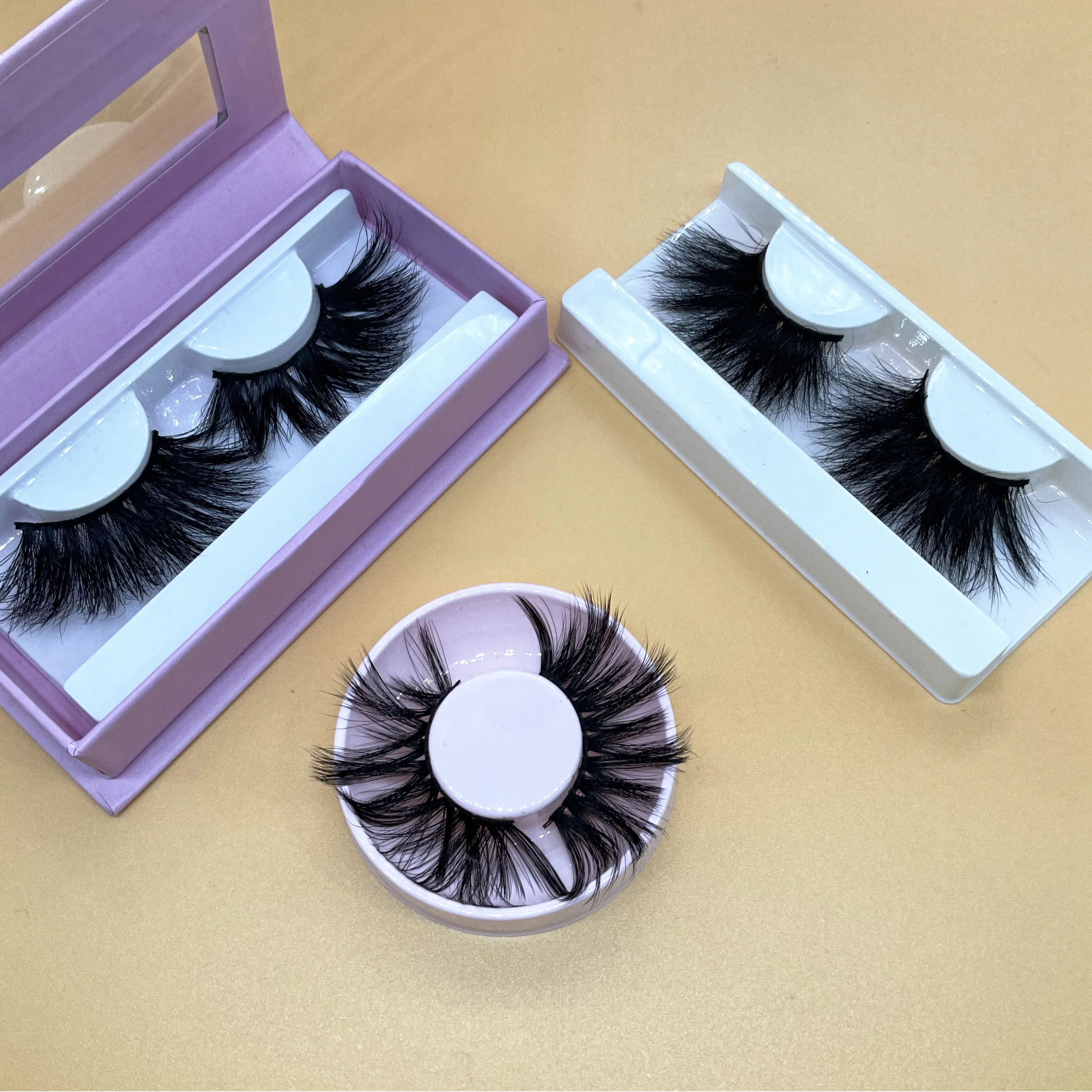 

Wholesale cruelty free 3d mink eyelashes private label eyelash box pink eyelash packaging, Black color