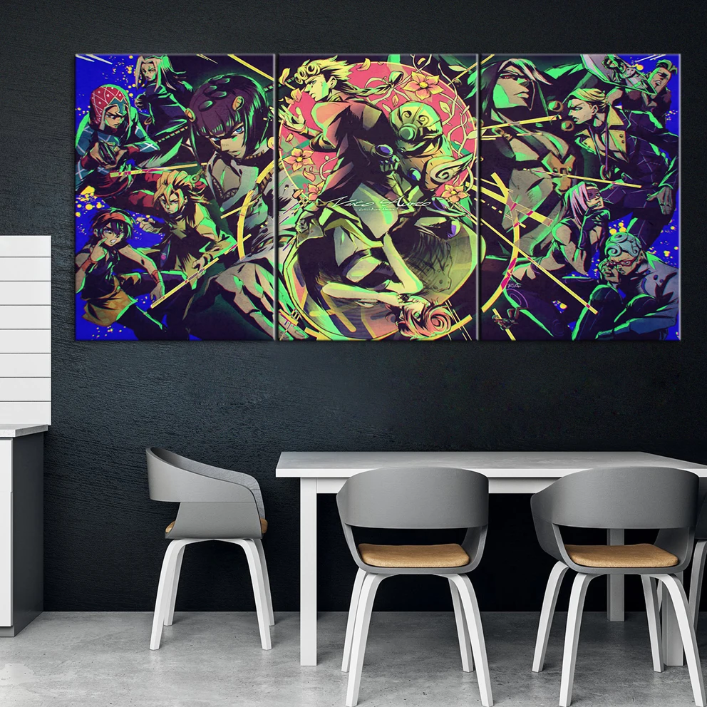 

JoJo's Bizarre Adventure Poster Anime Artwork HD Wallpaper Oil Painting Living Room Decor Wall Stickers Canvas Paints Murals, Multiple colours