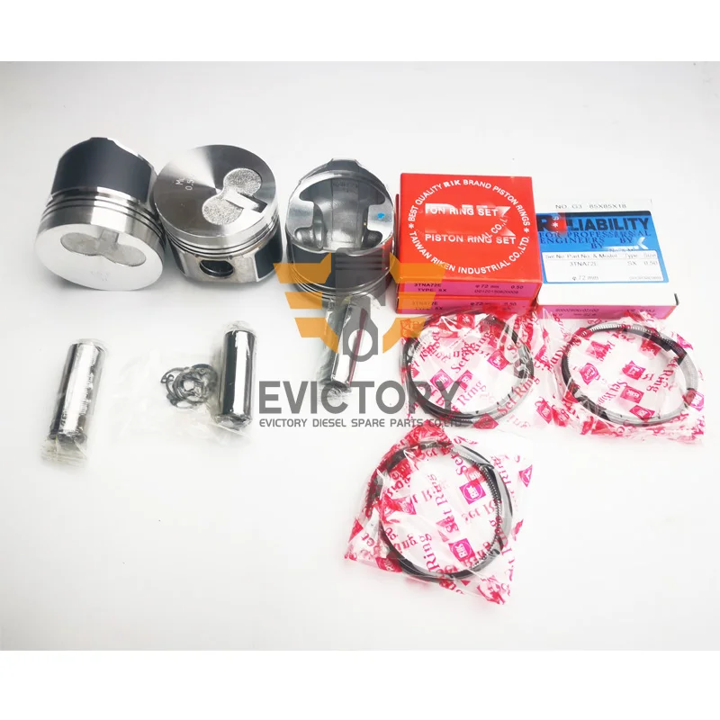 

For Yanmar 3TNA72 3TNA72L 3TNA72UJ overhaul rebuild kit piston ring gasket complete