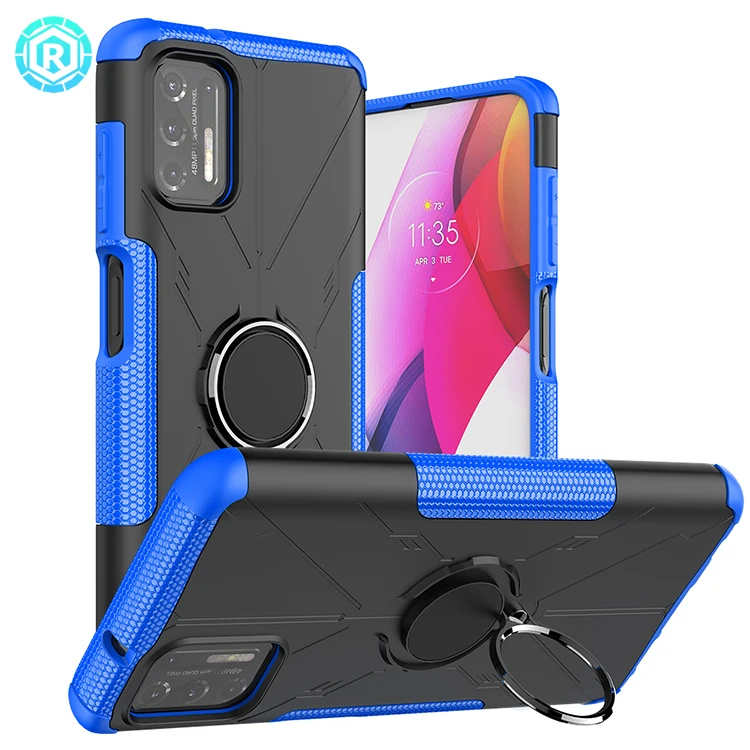 

Double color TPU PC design phone case for Motorola luxury with Metal ring kickstand mobile phone cover for Moto G stylus 2021, Black, blue, green, orange, pink, purple, red, white