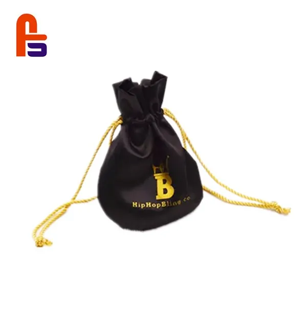 

Black Gold Premium Color Rice Bag Bewelry Change Coin Lipstick Bag String Drawstring High Quality Commercial Gift