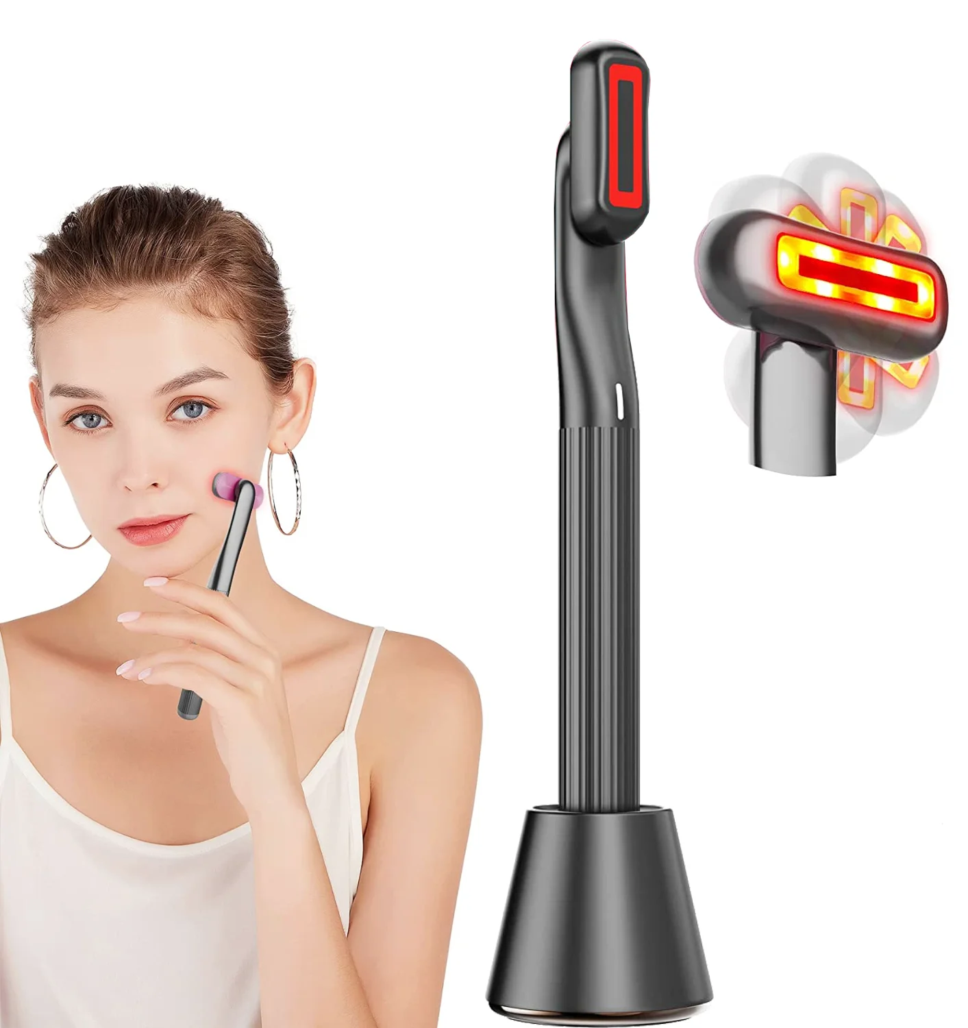 

New Product 2023 Facial Lifting And Firming Electric Wrinkle Removing Red Light Therapy Beauty Wand