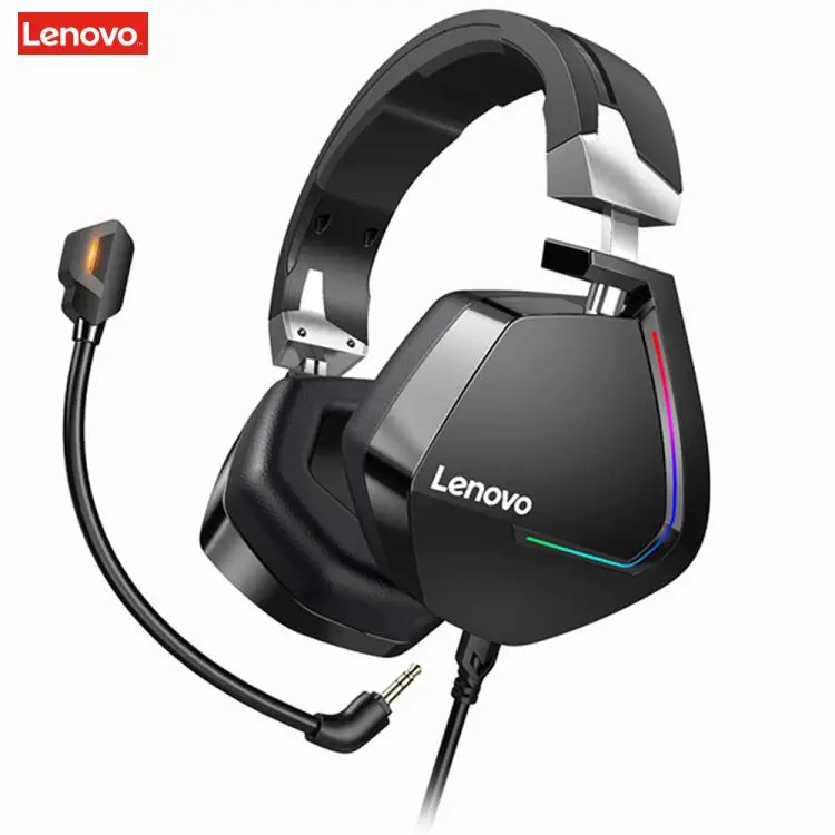 

Hot Sale Original Lenovo H402 USB Interface Active Noise Cancelling Colorful RGB Light Wired Gaming Headset Headphone