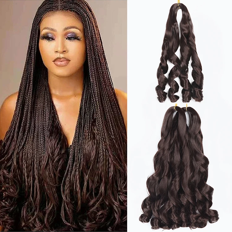 

Free Sample Silky Pony Style Wavy Braiding Hair Spiral Curly Hair Extensions French Curls Synthetic Curly Braiding Hair