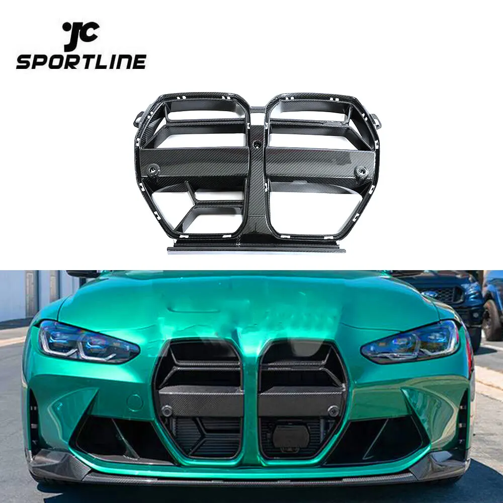 

Dry Carbon Fiber G80 G82 G83 Front Bumper Kidney Grille Grill for BMW G80 M3 & G82 / G83 M4 2021-2022 With ACC