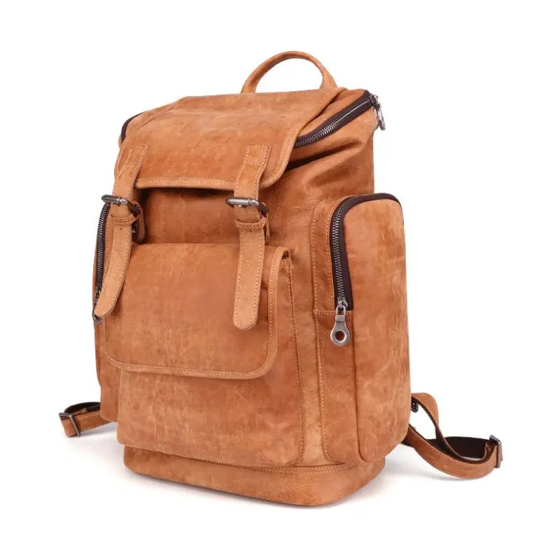 

Mens Vintage Full Grain Leather Rucksack Backpack, Customized color