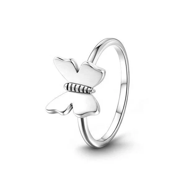 

Fashion Female Rings Bague Argent 925 Ring Sterling Silver Butterfly Ring Jewelry Women