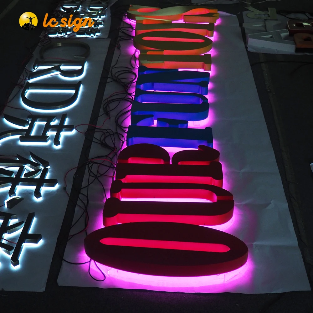 
High quality stainless steel backlit letters magnetic alphabet letters and numbers 