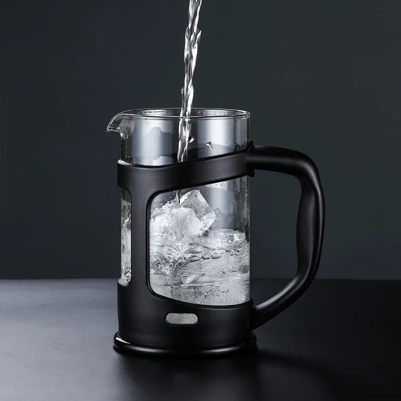 

Black New PP Protable High Borosilicate Glass French Press Mini Manual Coffee Maker