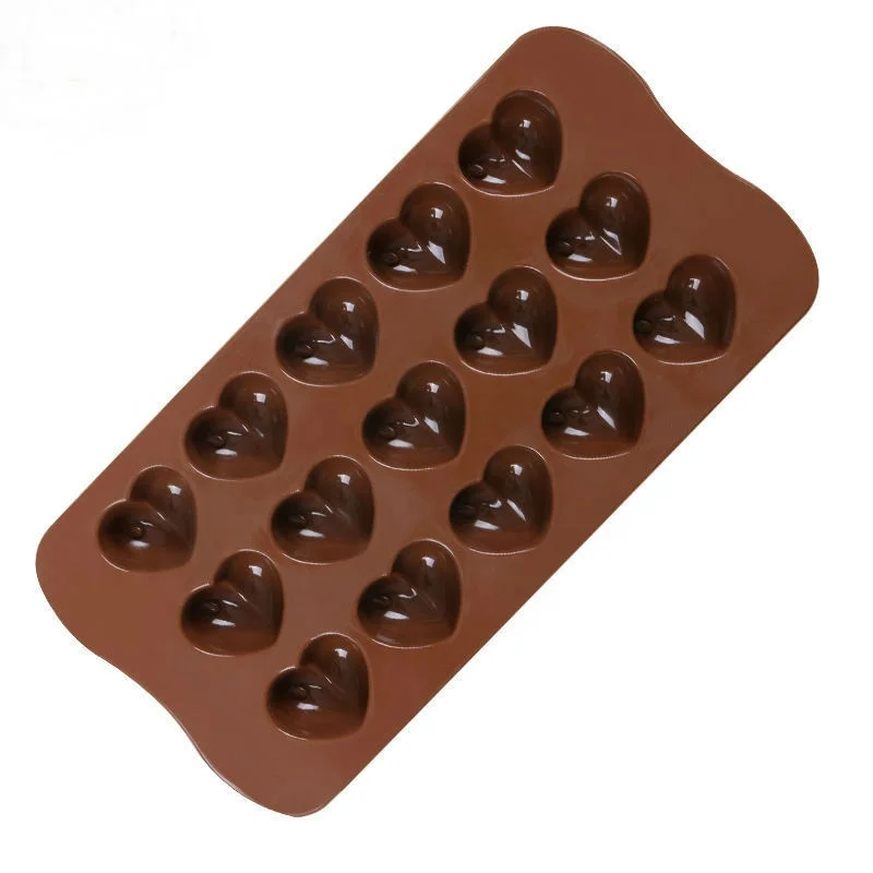 

DIY Baking Ice Cube Jelly Soap Candy Resin Mould 15 Cavity Customized Heart Shape Chocolate Silicone Mold, Customized color