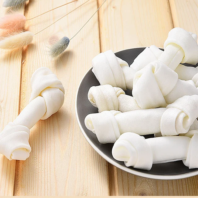 

Dog chew toy White Wrap Knotted Rawhide Dog Bones