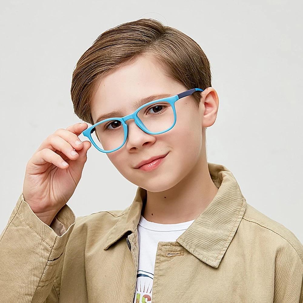 

Children High Quality Children Flexible silicone Frame Resin Lens Kids Anti Blue Light Blocking computer optical Glasses, Multi colors