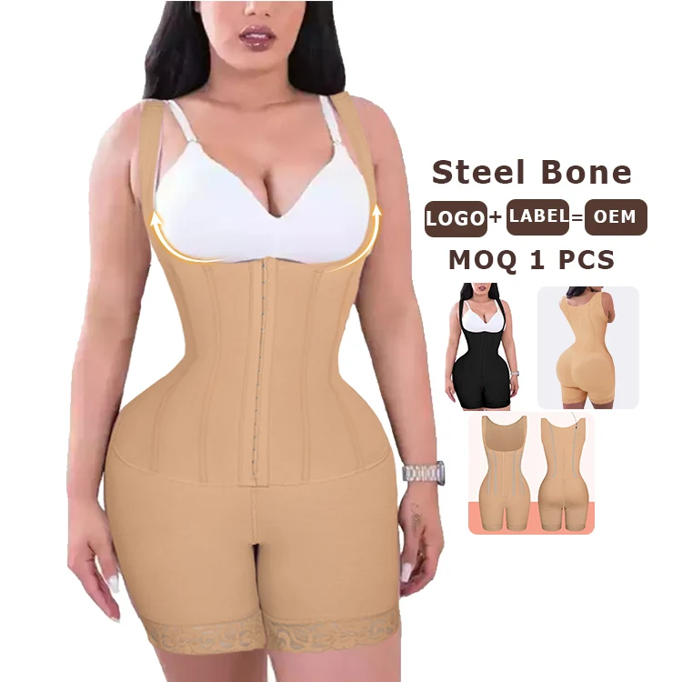 

Custom Service Corset Steel Boned Body Shaper Women BBL Shapewear Bodysuit Tummy Control Plus Size Shapewear For Women