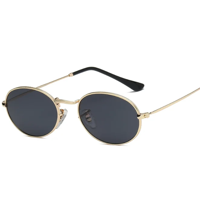 

2021 new European and American retro oval frame sunglasses small frame metal sunglasses wholesale