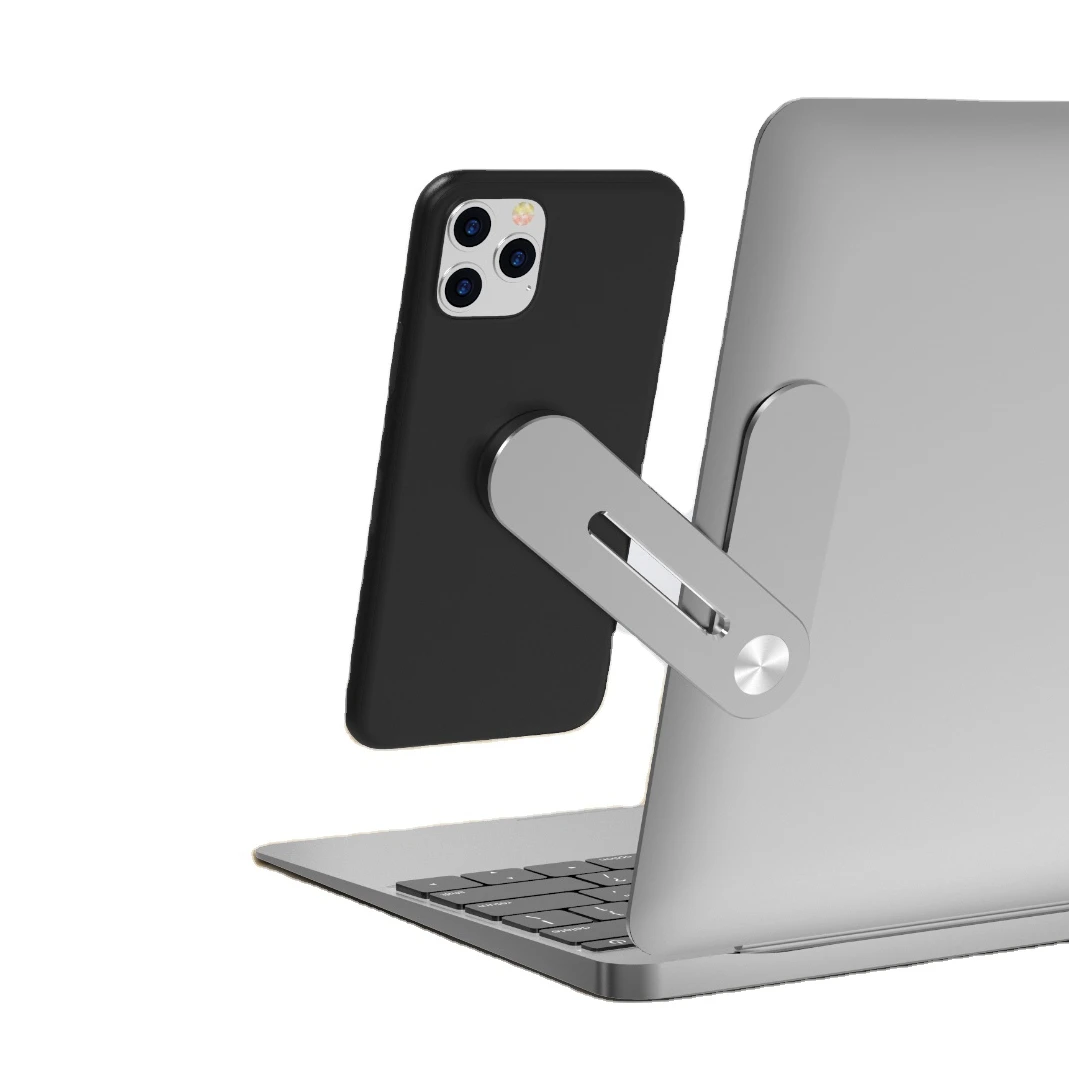 

Multi Screen Support Laptop Mount Magnetic Mobile Phone Holder Monitor Display Bracket Adjustable Magnet Phone Holder, Silver