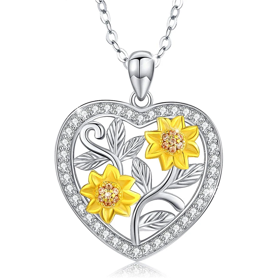 

Rose Valley Sunflower Necklace Hot Selling Jewelry Pendant Gold plated Two Tone Jewel Fashion Gift For Lover YN051