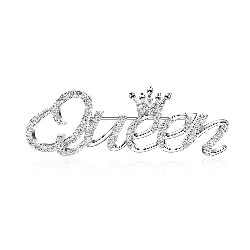 

Isunni Famous TikTok Wholesale Korea Minimalist Queen Letter Pin Brooch