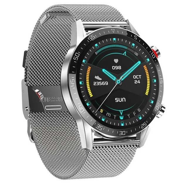 

Round screen metal strap IP68 waterproof smart watch, Orange /silver/black/blue