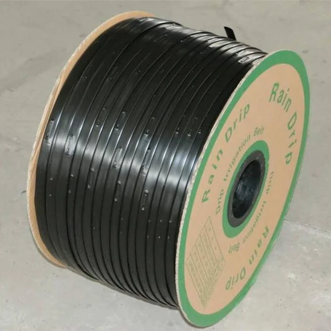 

Plastic PE Material Flat Emitter inlaid agricultural flat drip irrigation tape for Greenhouse, Black