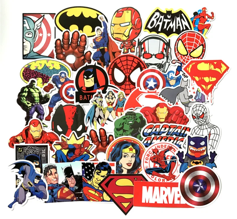

adhesive cartoon marvel travel suitcase  stickers, Psm or cmyk