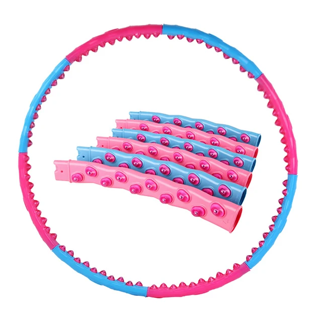 

2021 new detachable hula ring magnets message hula fitness hoop, Pink and blue