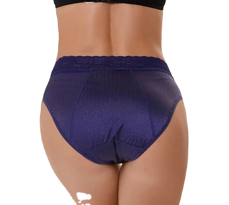 

Wholesale Leak Proof Reusable Sustainable Heavy Absorbenc High Waist Washable Lace Period Menstrual Panties