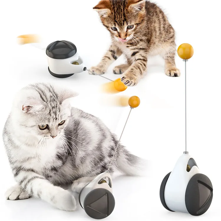 

New Design No Power Interactive Cat Toys Pet Funny Cat Teaser Stick Kitten Swing Toys Balance Car