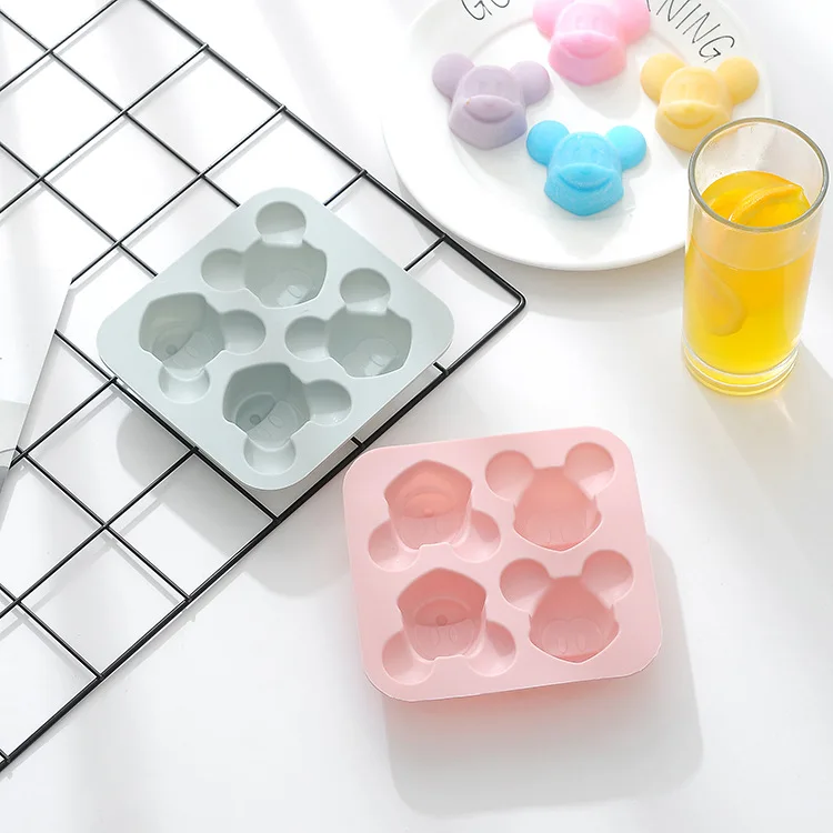 

4 mice silicone cake baking mold handmade soap red candy chocolate DIY ice tray mold, 2 colors