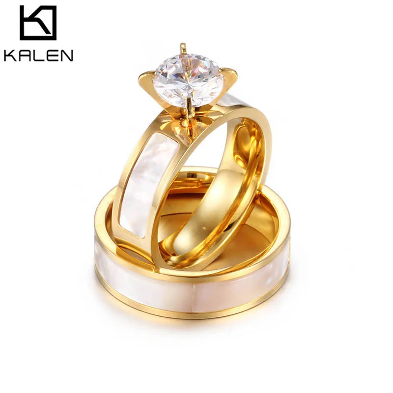

2020 Promotion Engagement Lovers Rings Jewelry Women For Gift Wedding, Silver/gold