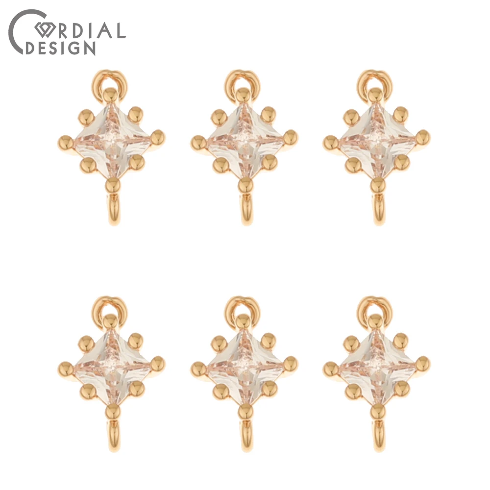 

Jewelry Accessories Cordial Design 100Pcs 7*10MM Jewelry Accessories DIY Connectors Earring Making CZ Charms Hand Made Jewelry