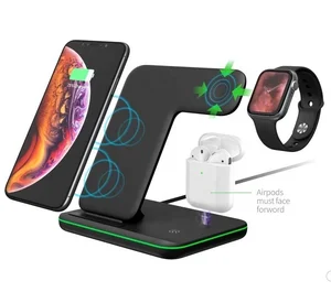 Ice-Bingo 2019 new arrivals fast charge wireless charger 3 in 1 charging stand for iwatch, iphone and airpods