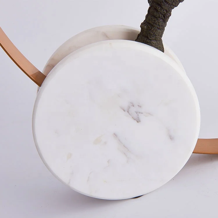 
Artificial wholesale metal marble green plant simulation furnishing article for home decor 
