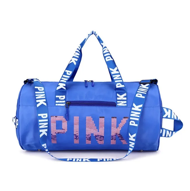 

2021 sport bags for gym oxford fabric sequined portable shoulder sport bag woman gym bag, Blue/balck/pink/purple/rose red/watermelon red