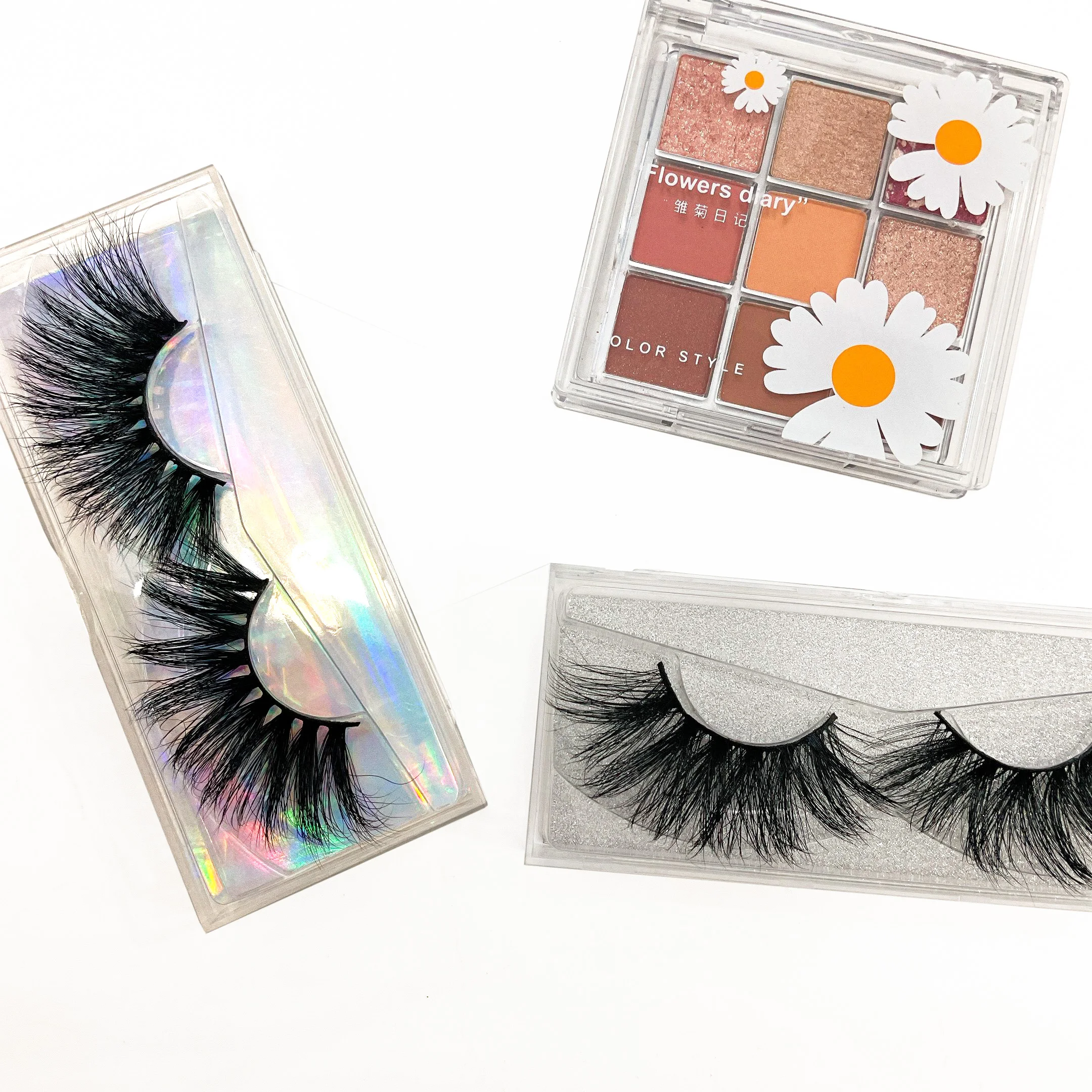 

Handmade Mink Cruelty Free False Lashes Private Label Vegan 3D 5D Mink Lashes 25mm Fluffy Eyelashes, Black