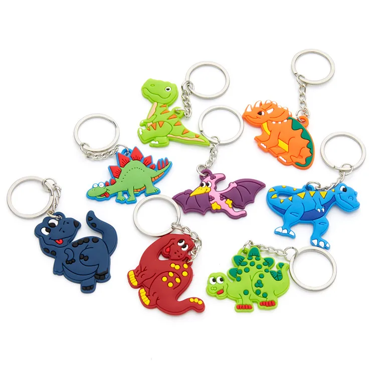 

Custom Logo Various Style Cute Dinosaur Cartoon Key Chain for Children, As the pictures