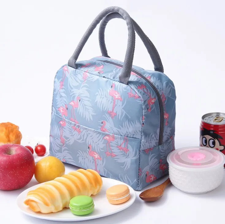 

cheap nylon blue flmingo navy feather more color stock food Bag Lunch picnic bag