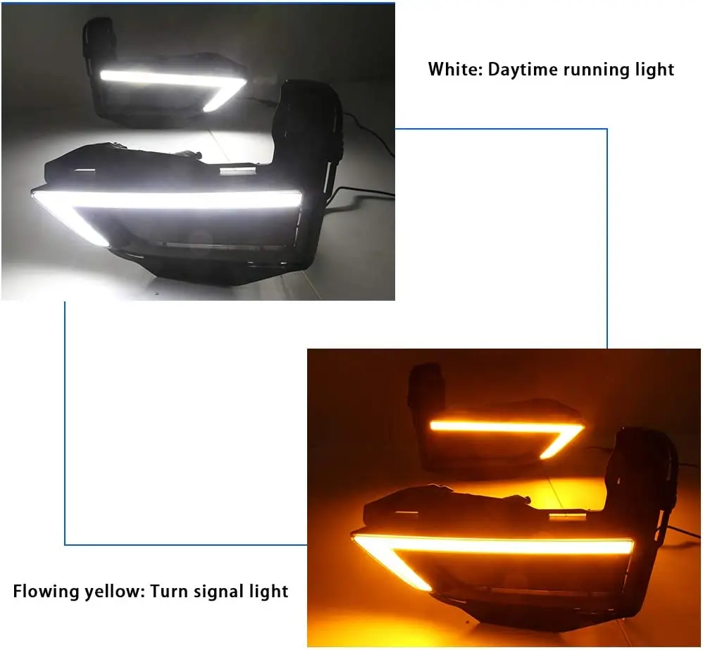 

High Brightness LED Daytime Running Light DRL fit for Nissan Rogue 2017 2018 Turn Signal Fog Lamp Modified Accessory Tick Type